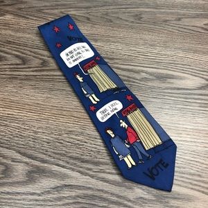Tee Hee Blue Vote Voting Booth Pattern Tie